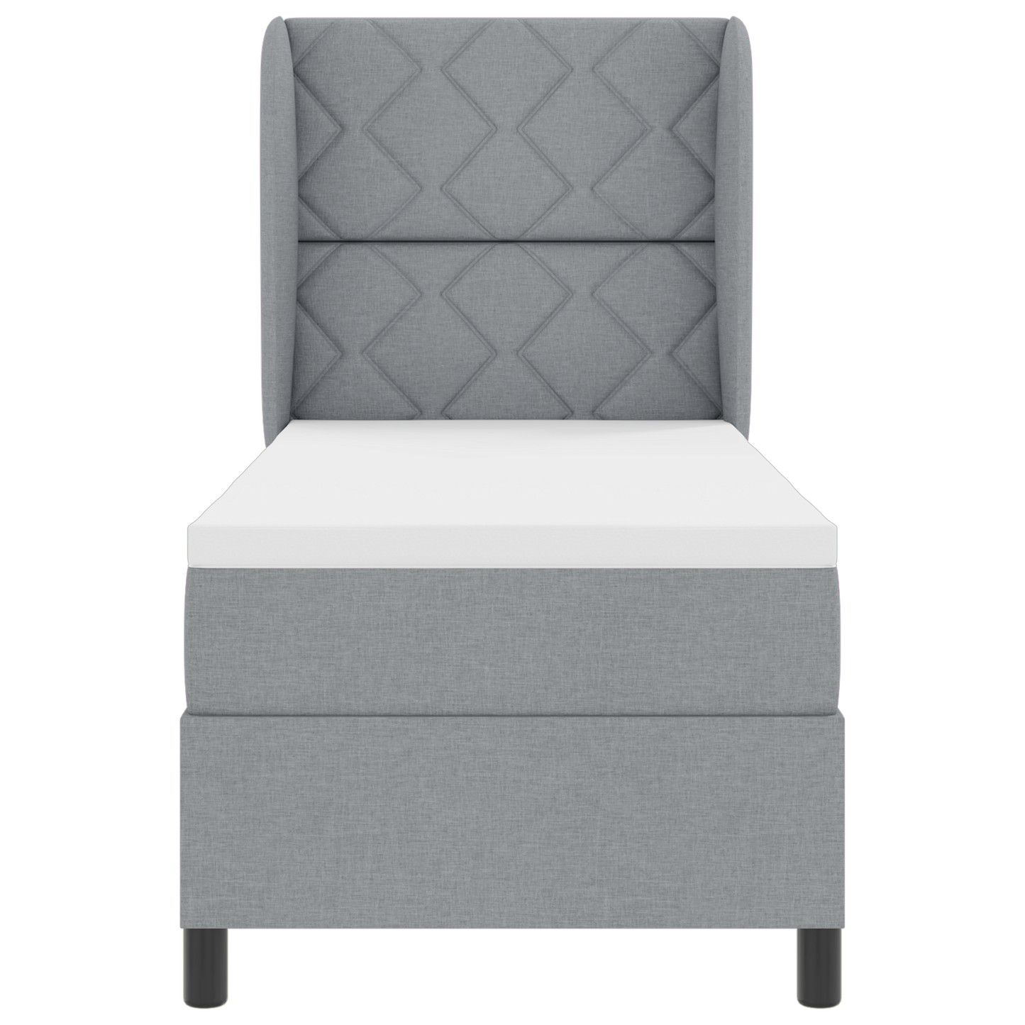 Boxspringbed met matras stof lichtgrijs 80x200 cm