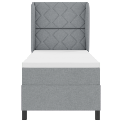 Boxspringbed met matras stof lichtgrijs 80x200 cm