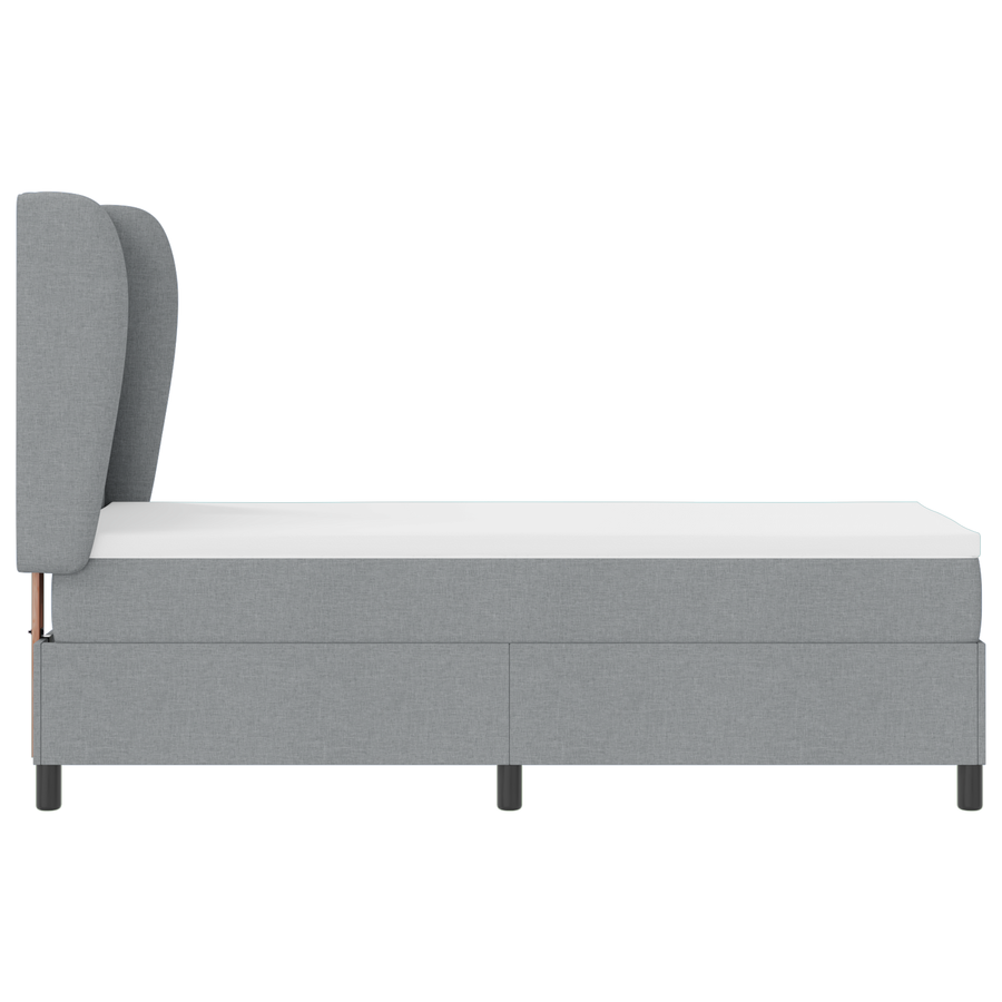 Boxspringbed met matras stof lichtgrijs 80x200 cm