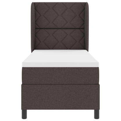 Boxspringbed met matras stof donkerbruin 80x200 cm