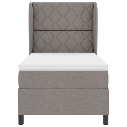Boxspringbed met matras stof taupe 90x190 cm