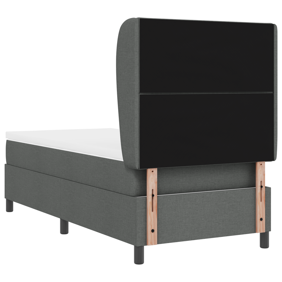 Boxspringbed met matras stof donkergrijs 100x200 cm