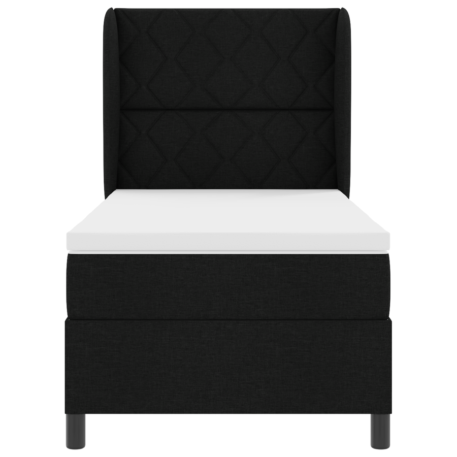 Boxspringbed met matras stof zwart 100x200 cm