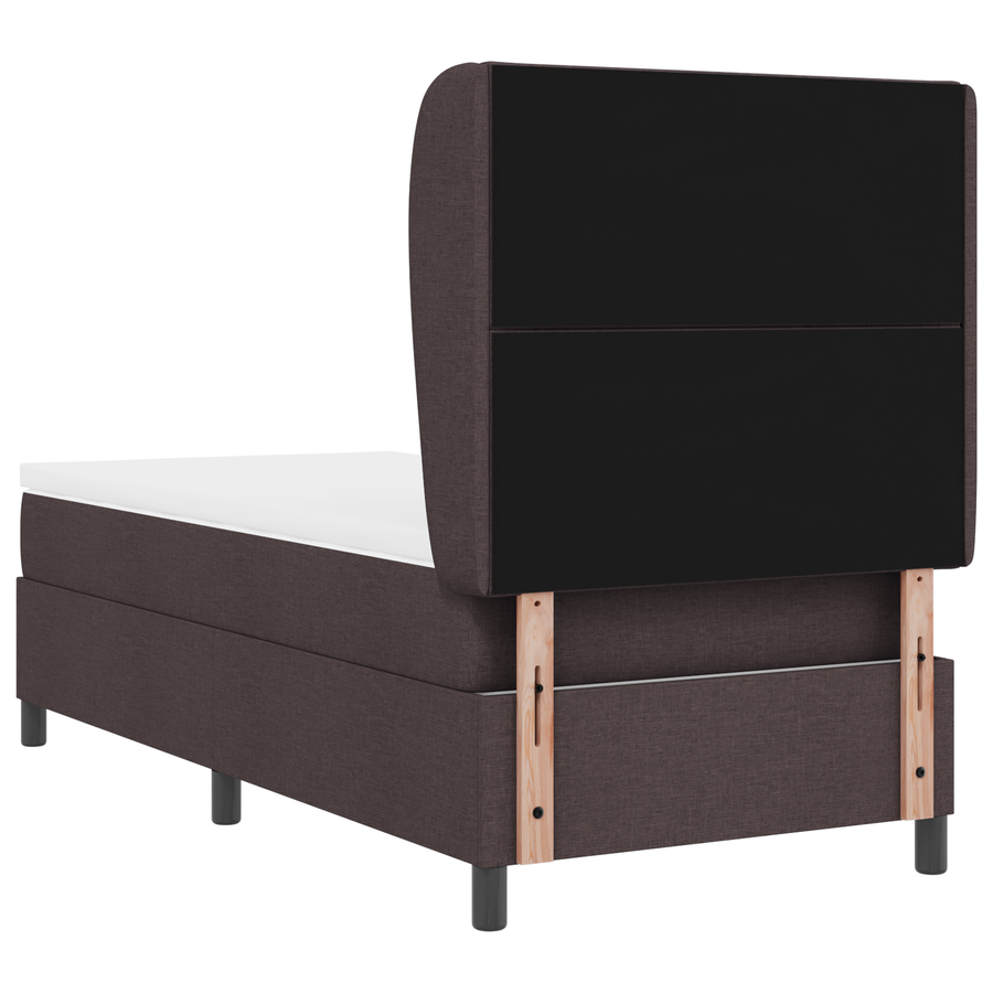 Boxspringbed met matras stof donkerbruin 100x200 cm