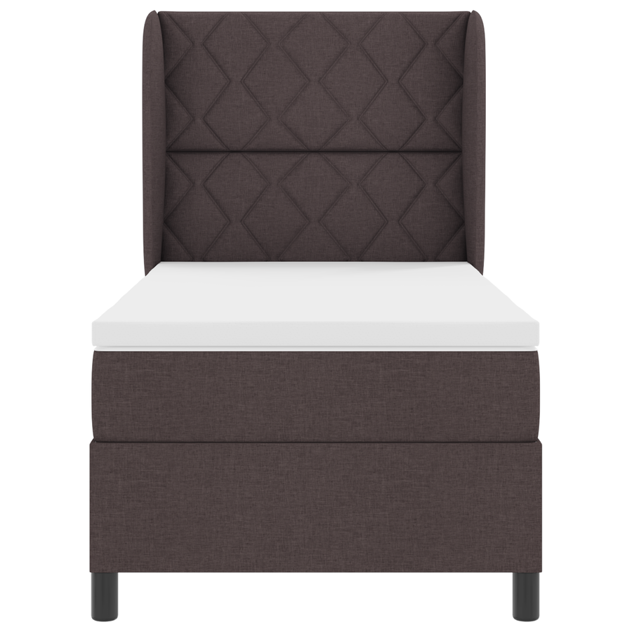 Boxspringbed met matras stof donkerbruin 100x200 cm