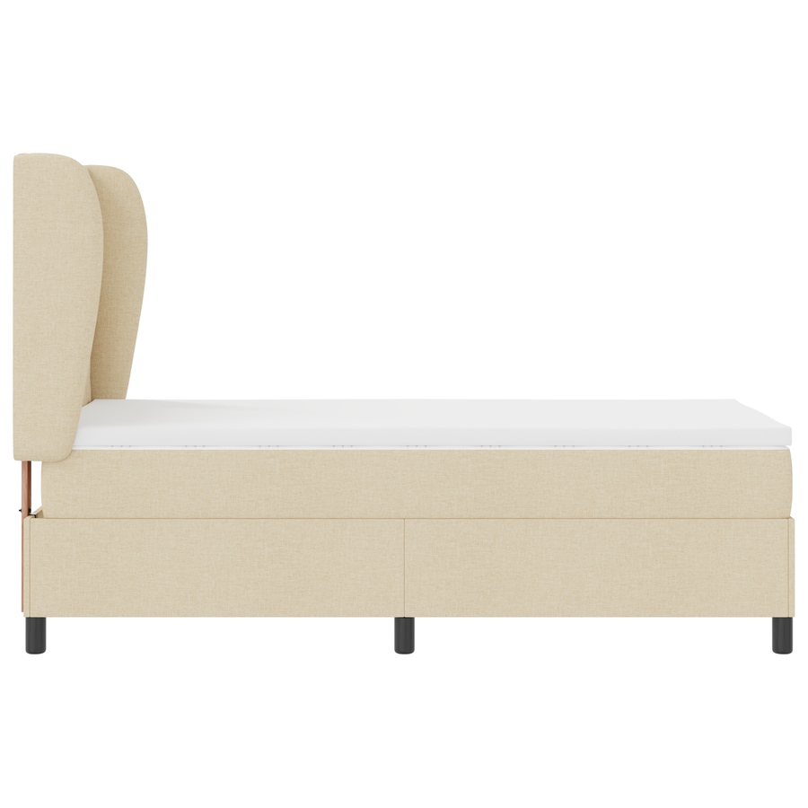 Boxspringbed met matras stof crèmekleurig 100x200 cm