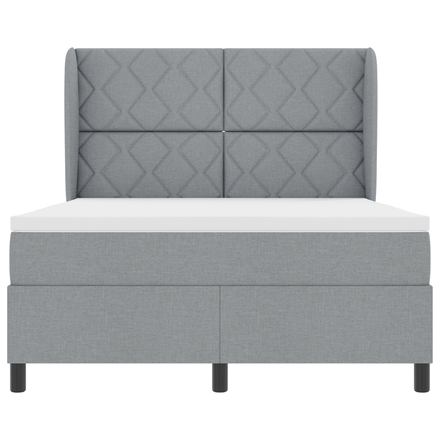 Boxspringbed met matras stof lichtgrijs 160x200 cm