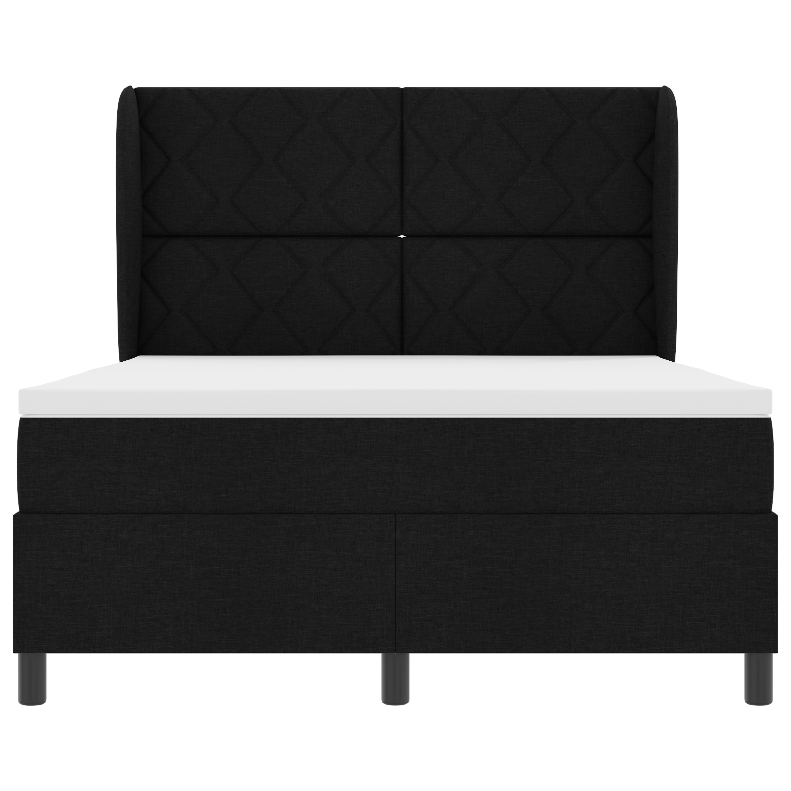 Boxspringbed met matras stof zwart 160x200 cm