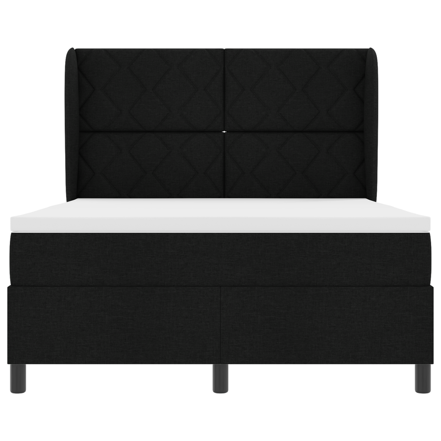 Boxspringbed met matras stof zwart 160x200 cm