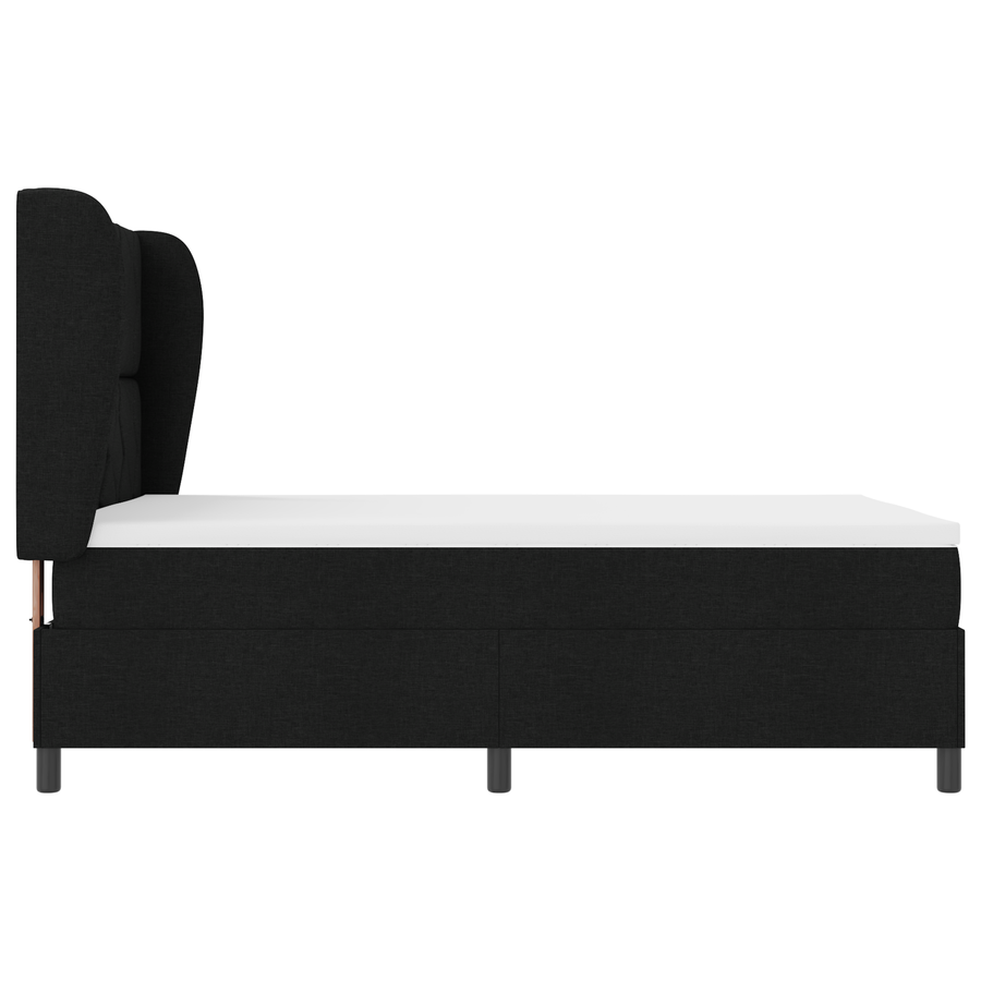 Boxspringbed met matras stof zwart 160x200 cm