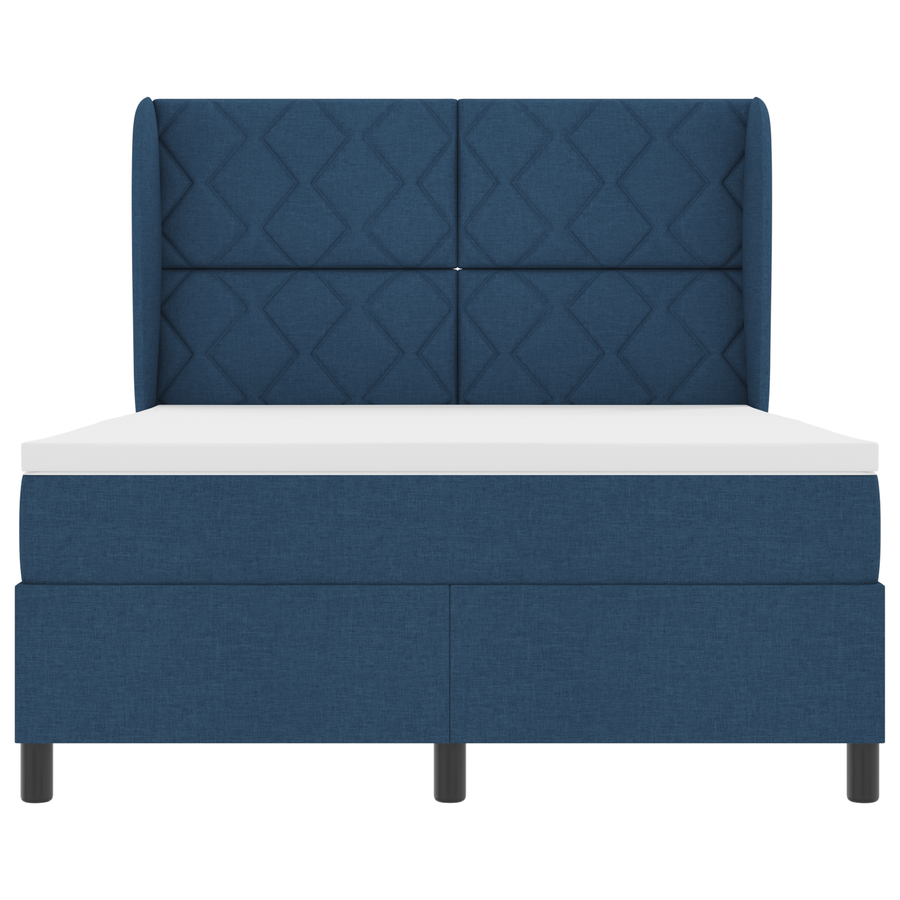 Boxspringbed met matras stof blauw 160x200 cm