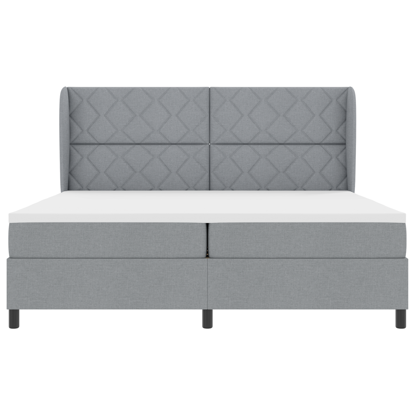 Boxspringbed met matras stof lichtgrijs 200x200 cm