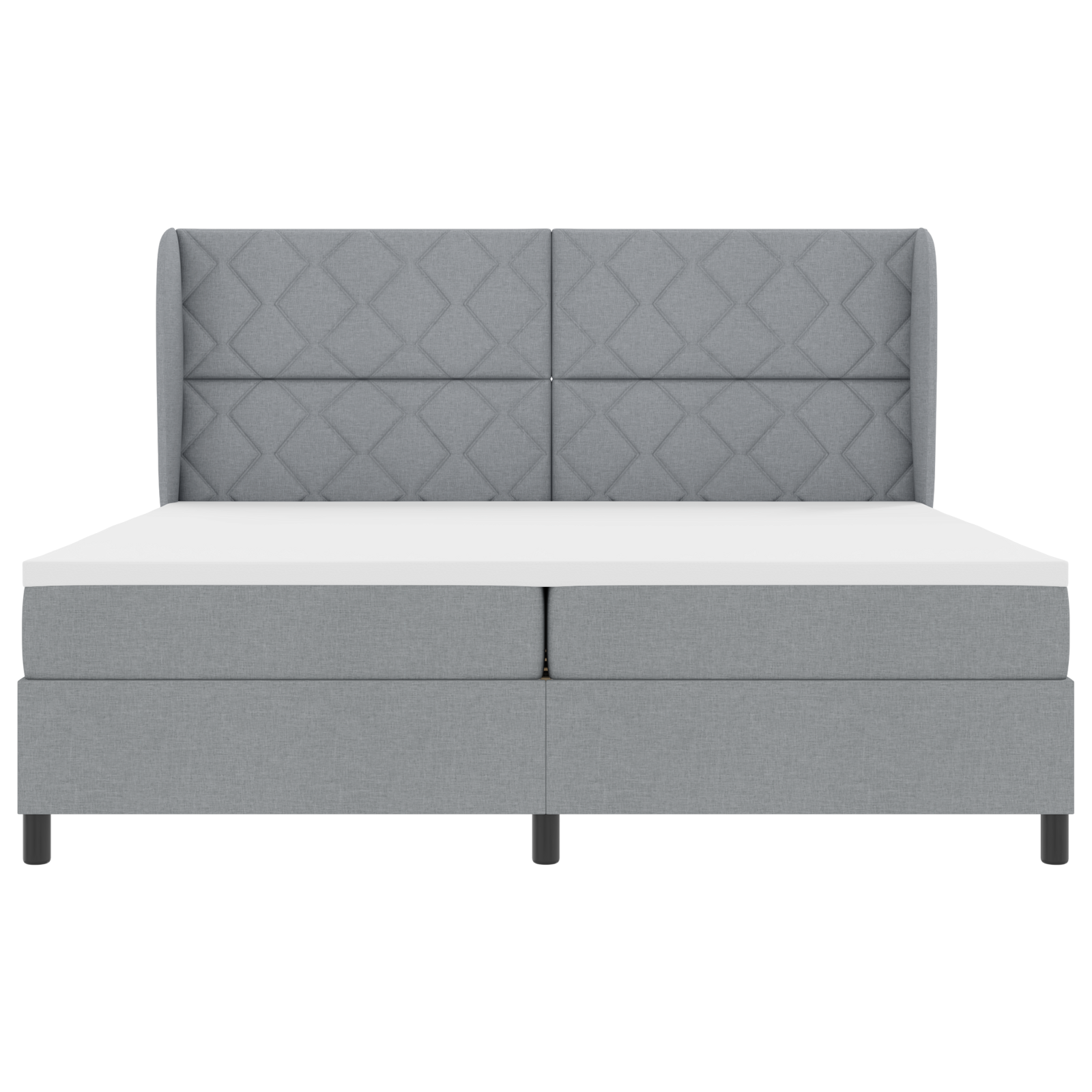 Boxspringbed met matras stof lichtgrijs 200x200 cm