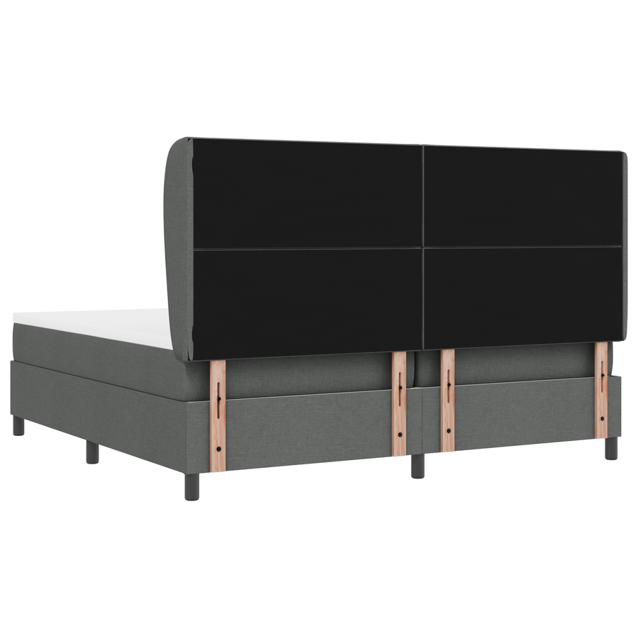 Boxspringbed met matras stof donkergrijs 200x200 cm