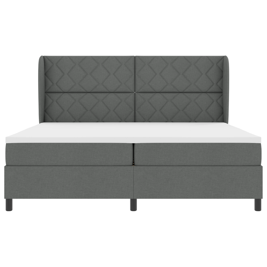 Boxspringbed met matras stof donkergrijs 200x200 cm