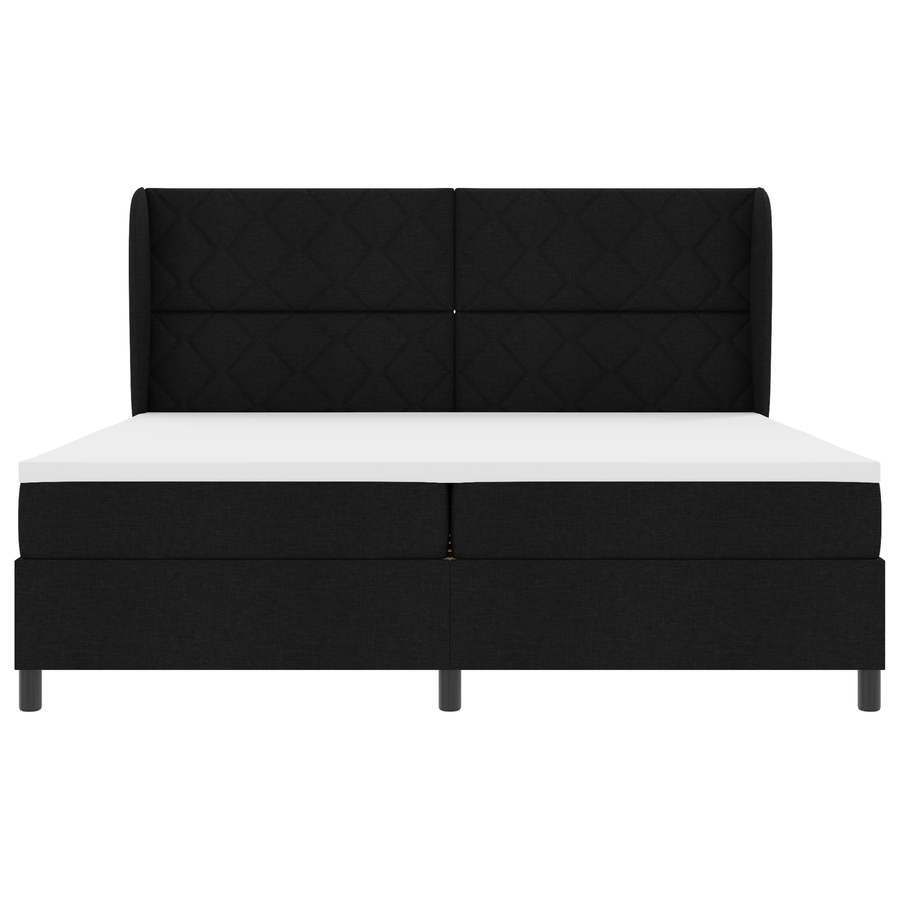 Boxspringbed met matras stof zwart 200x200 cm
