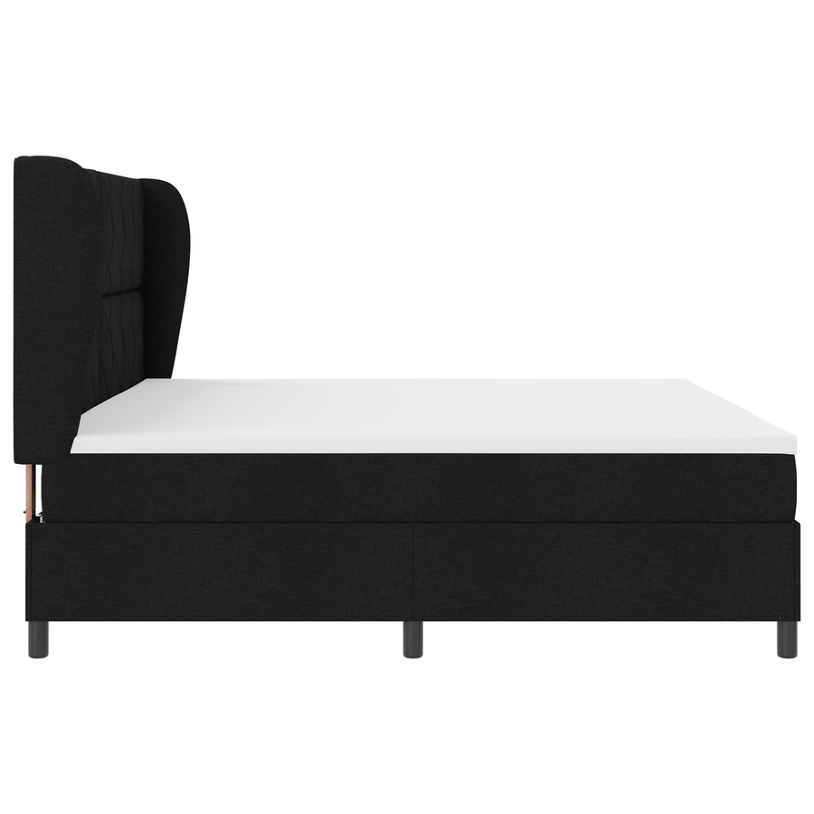 Boxspringbed met matras stof zwart 200x200 cm