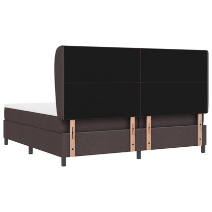 Boxspringbed met matras stof donkerbruin 200x200 cm