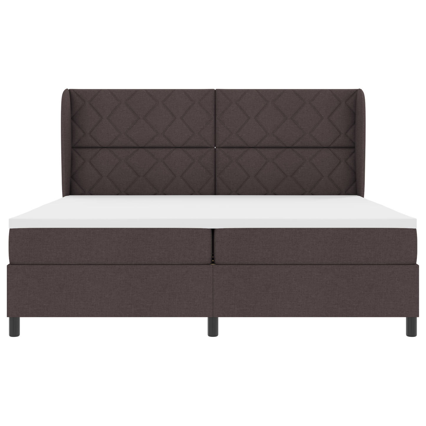 Boxspringbed met matras stof donkerbruin 200x200 cm