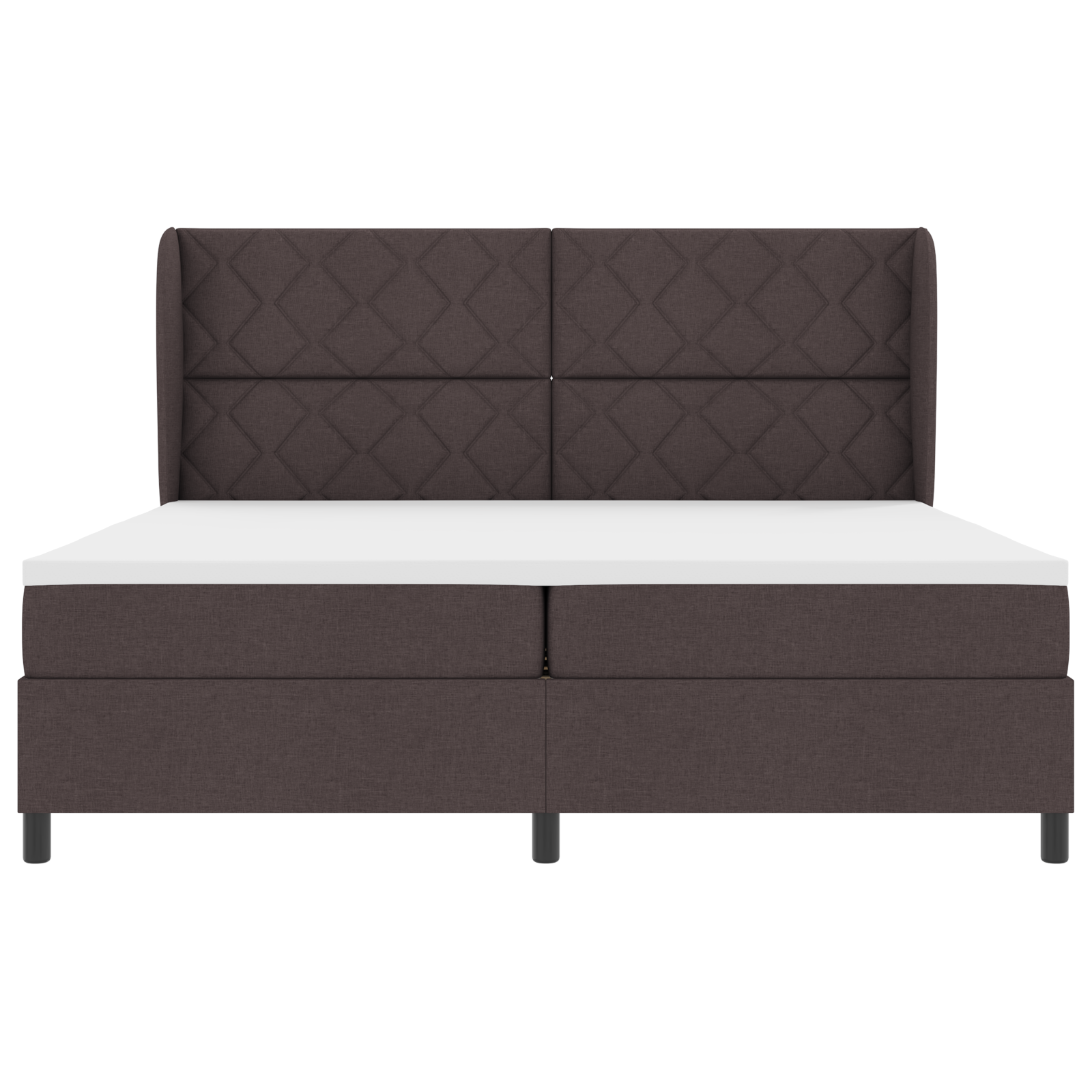 Boxspringbed met matras stof donkerbruin 200x200 cm