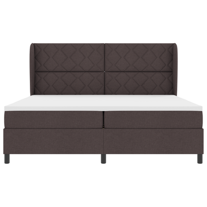 Boxspringbed met matras stof donkerbruin 200x200 cm