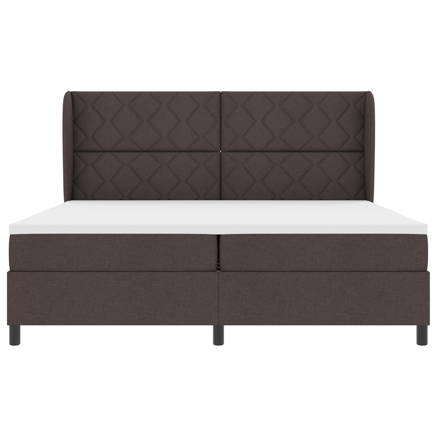 Boxspringbed met matras stof donkerbruin 200x200 cm