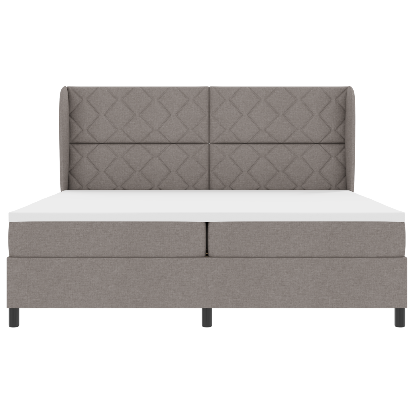 Boxspringbed met matras stof taupe 200x200 cm