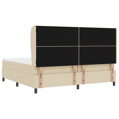 Boxspringbed met matras stof crèmekleurig 200x200 cm