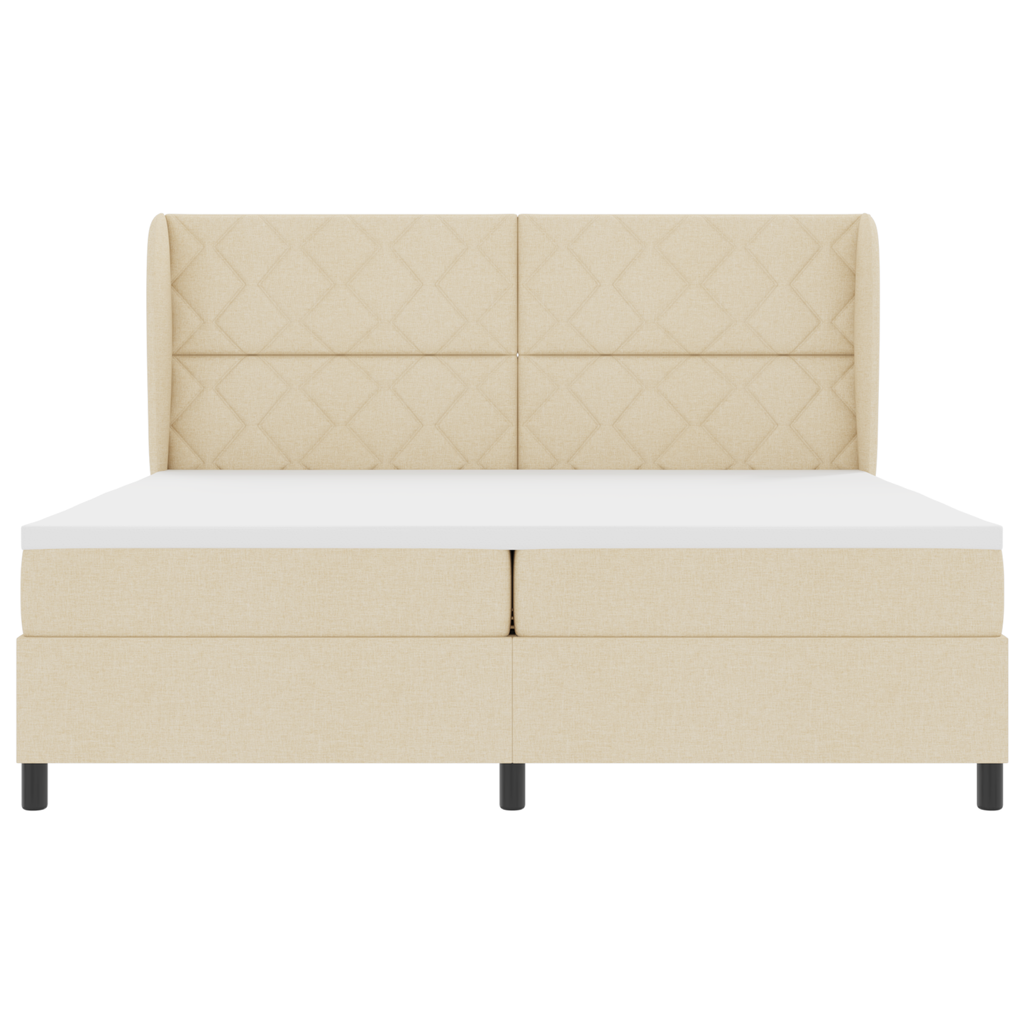 Boxspringbed met matras stof crèmekleurig 200x200 cm
