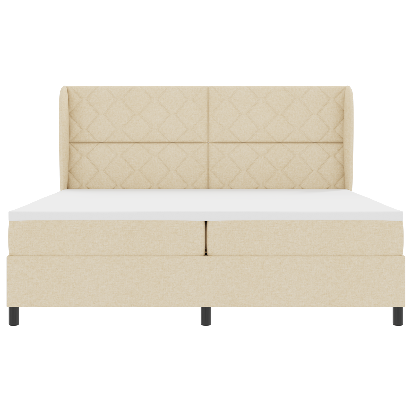Boxspringbed met matras stof crèmekleurig 200x200 cm