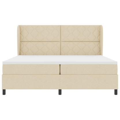 Boxspringbed met matras stof crèmekleurig 200x200 cm