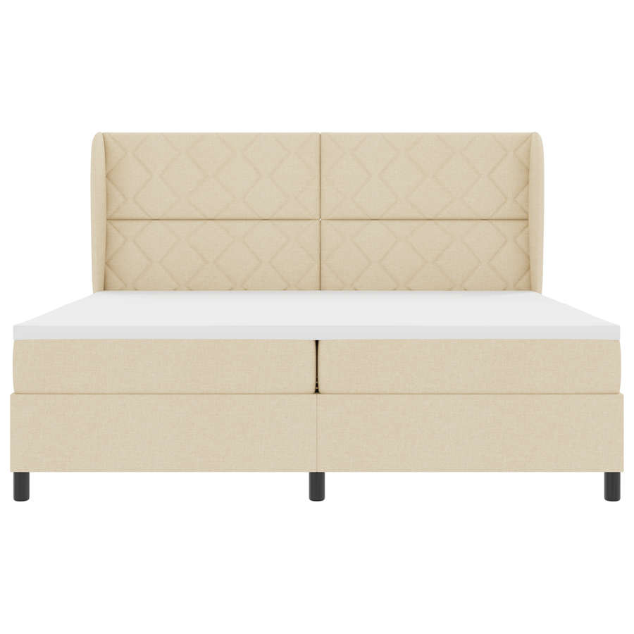 Boxspringbed met matras stof crèmekleurig 200x200 cm