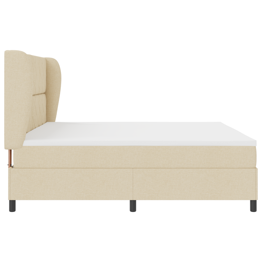 Boxspringbed met matras stof crèmekleurig 200x200 cm
