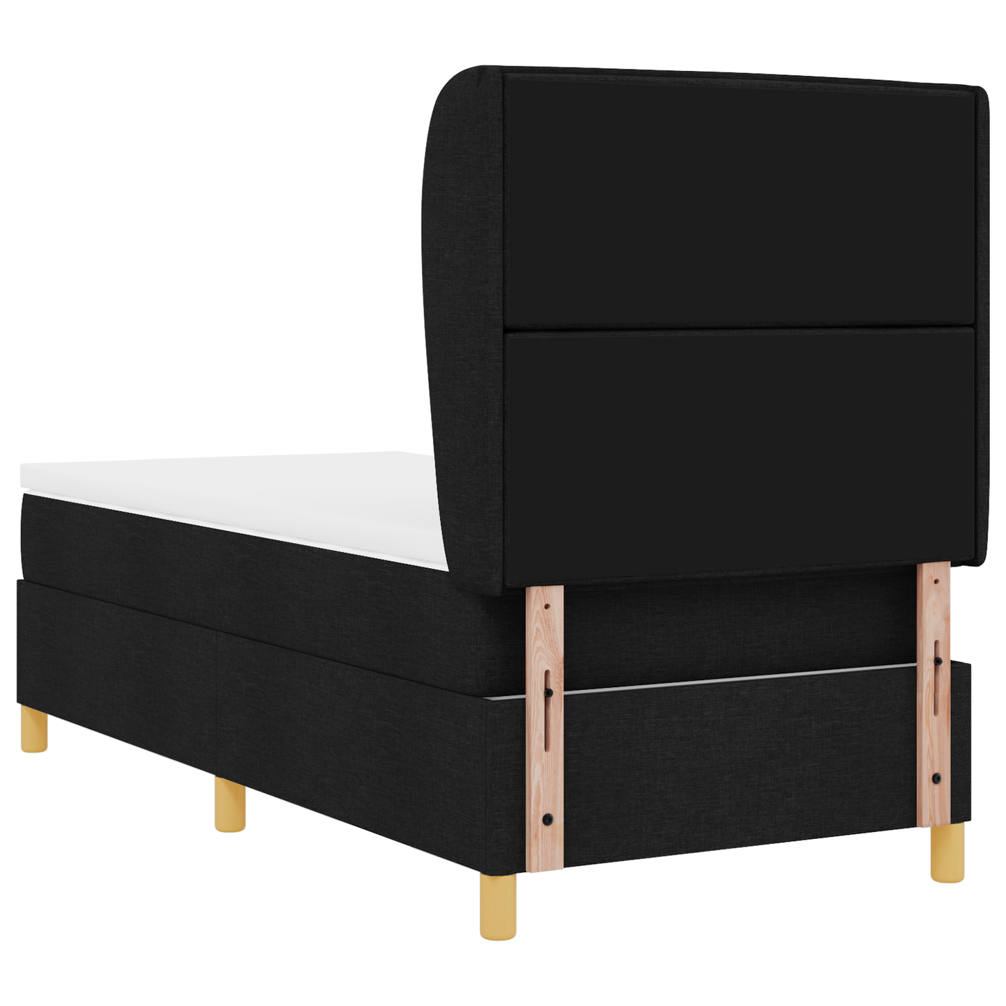 Boxspringbed met matras stof zwart 80x200 cm