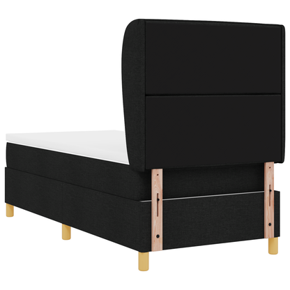 Boxspringbed met matras stof zwart 80x200 cm