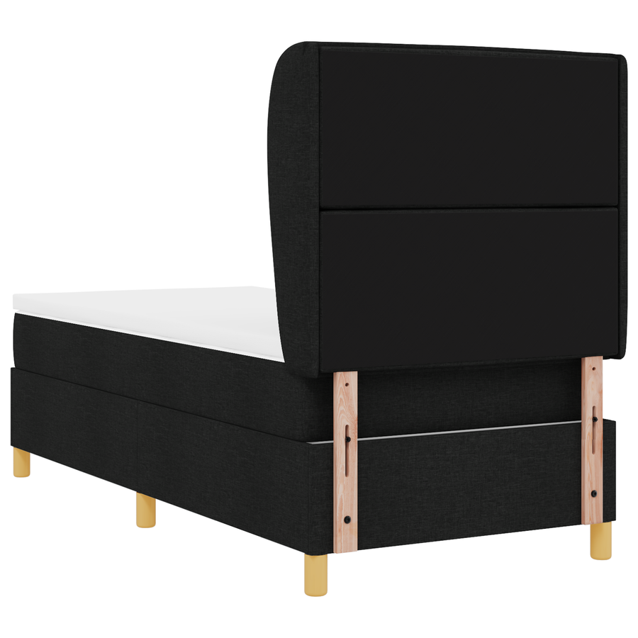 Boxspringbed met matras stof zwart 80x200 cm