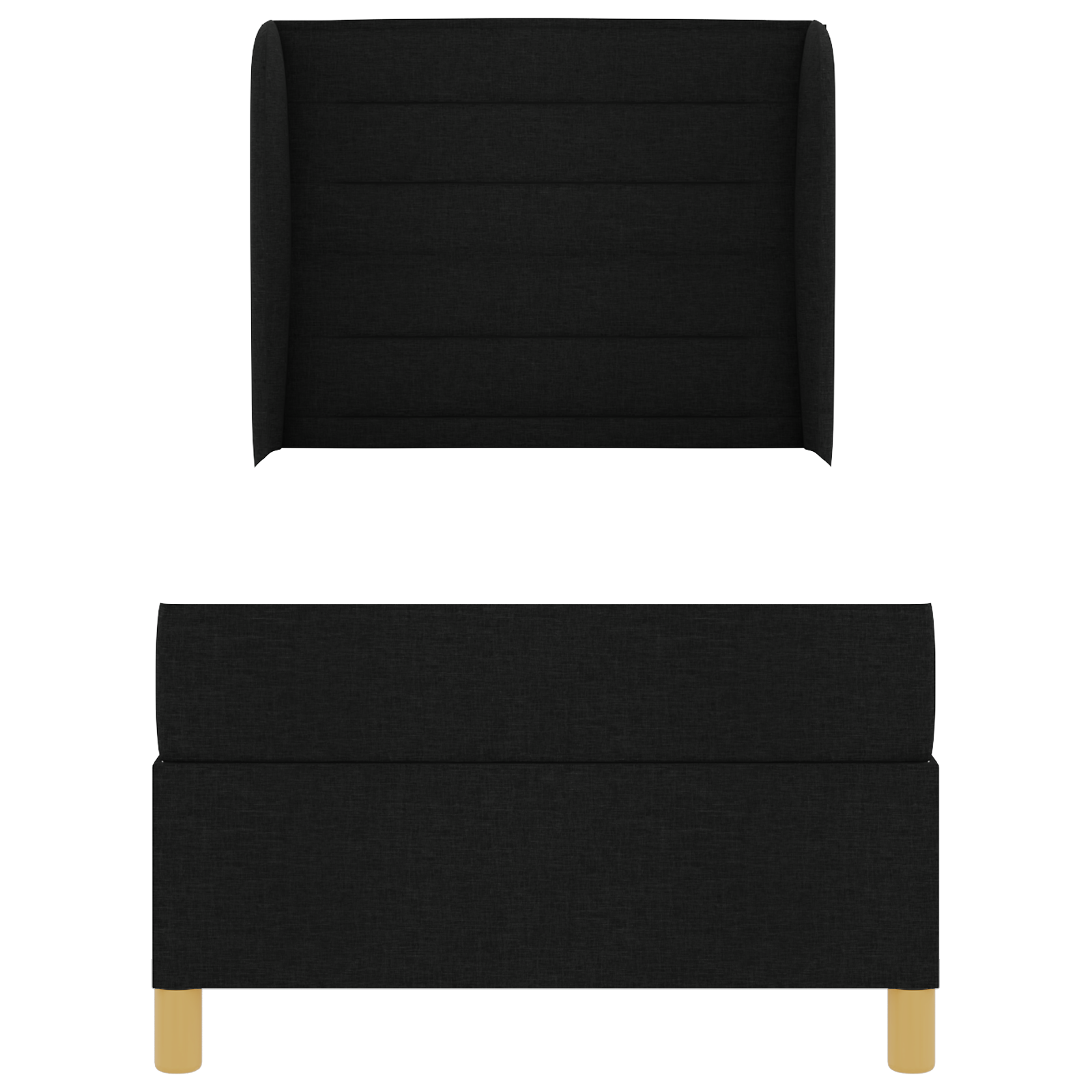 Boxspringbed met matras stof zwart 80x200 cm