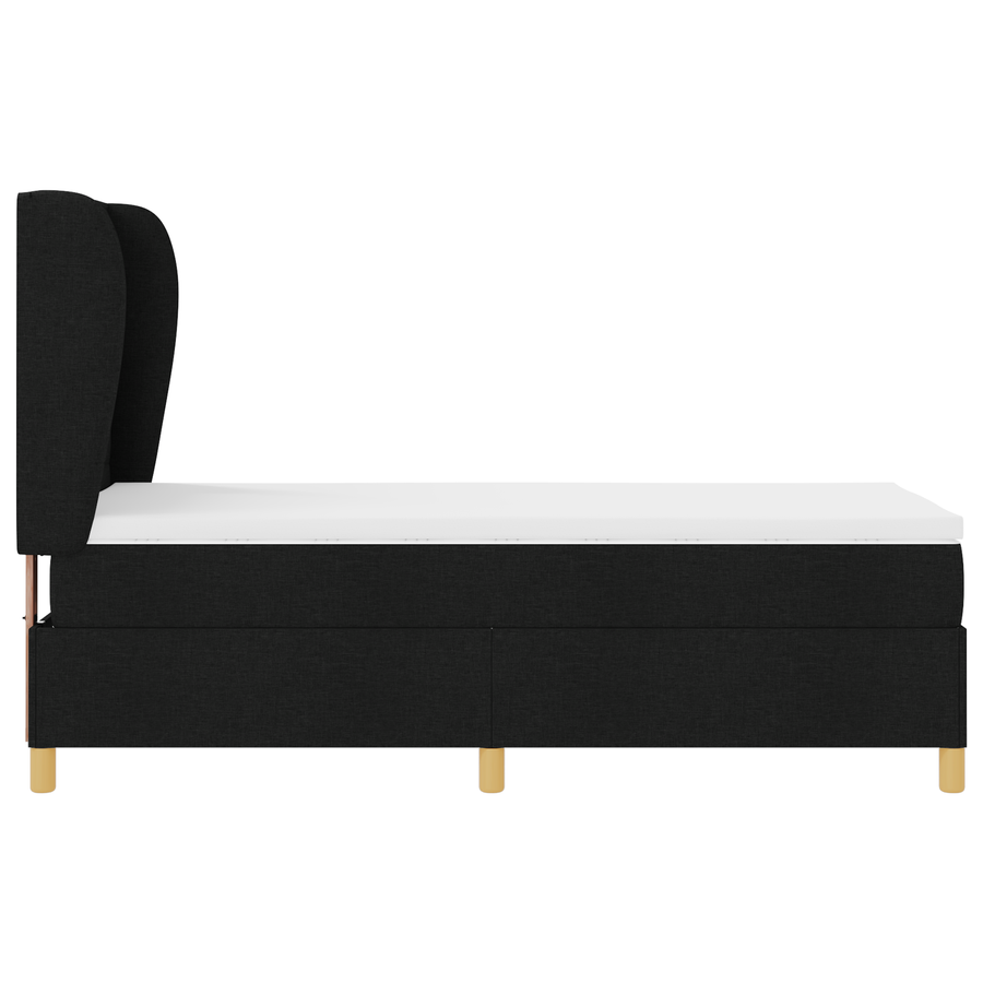 Boxspringbed met matras stof zwart 80x200 cm