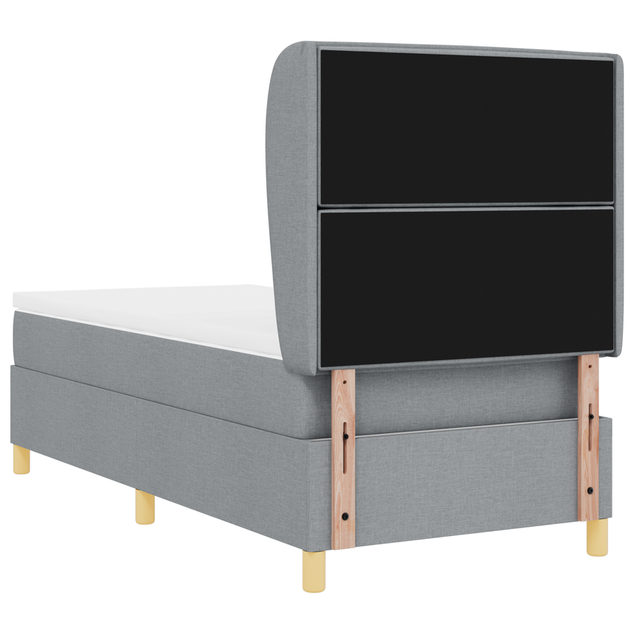 Boxspring Bed met Matras Lichtgrijs 90x190 cm Stof