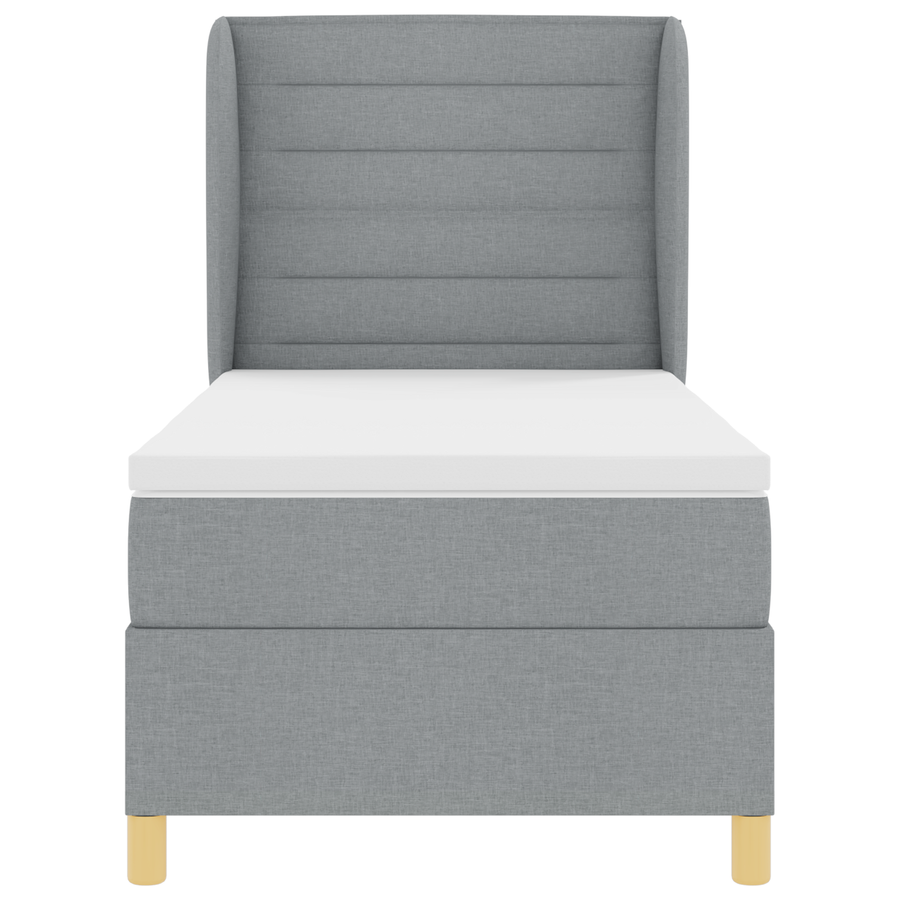 Boxspring Bed met Matras Lichtgrijs 90x190 cm Stof