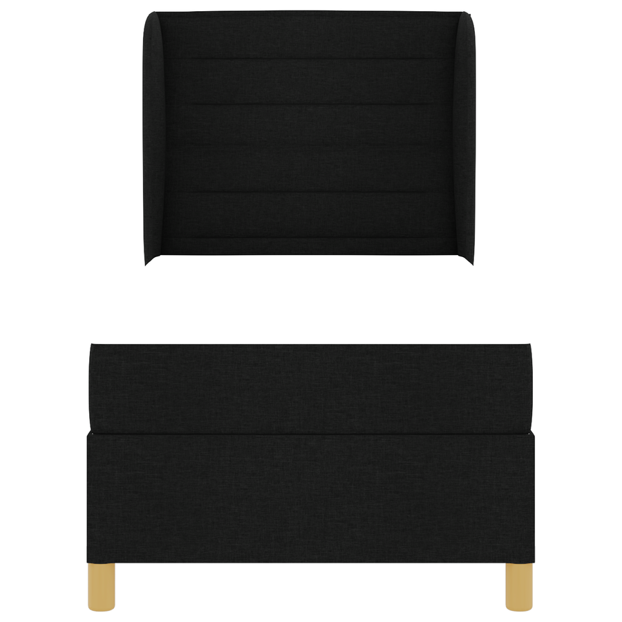 Boxspringbed met matras stof zwart 90x190 cm
