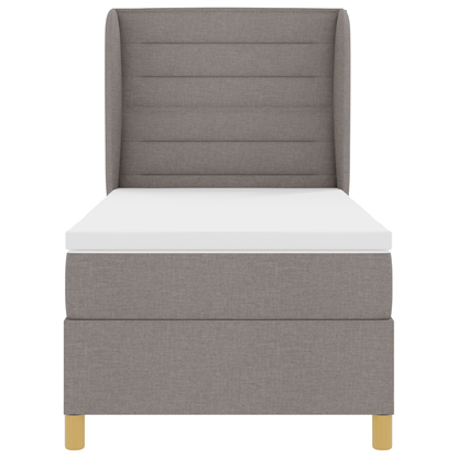 Boxspringbed met matras stof taupe 90x190 cm