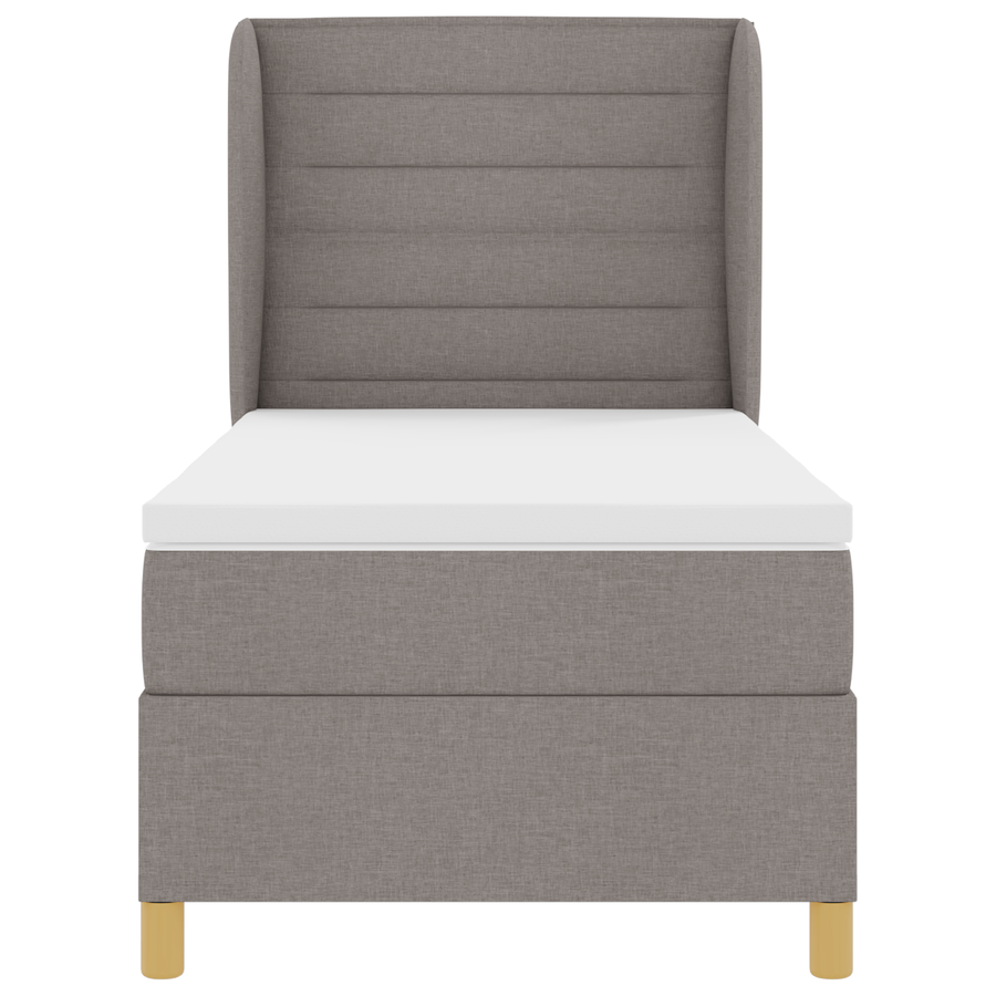 Boxspringbed met matras stof taupe 90x190 cm