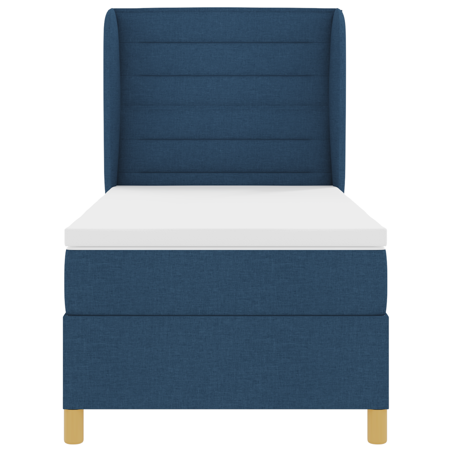 Boxspringbed met matras stof blauw 90x190 cm