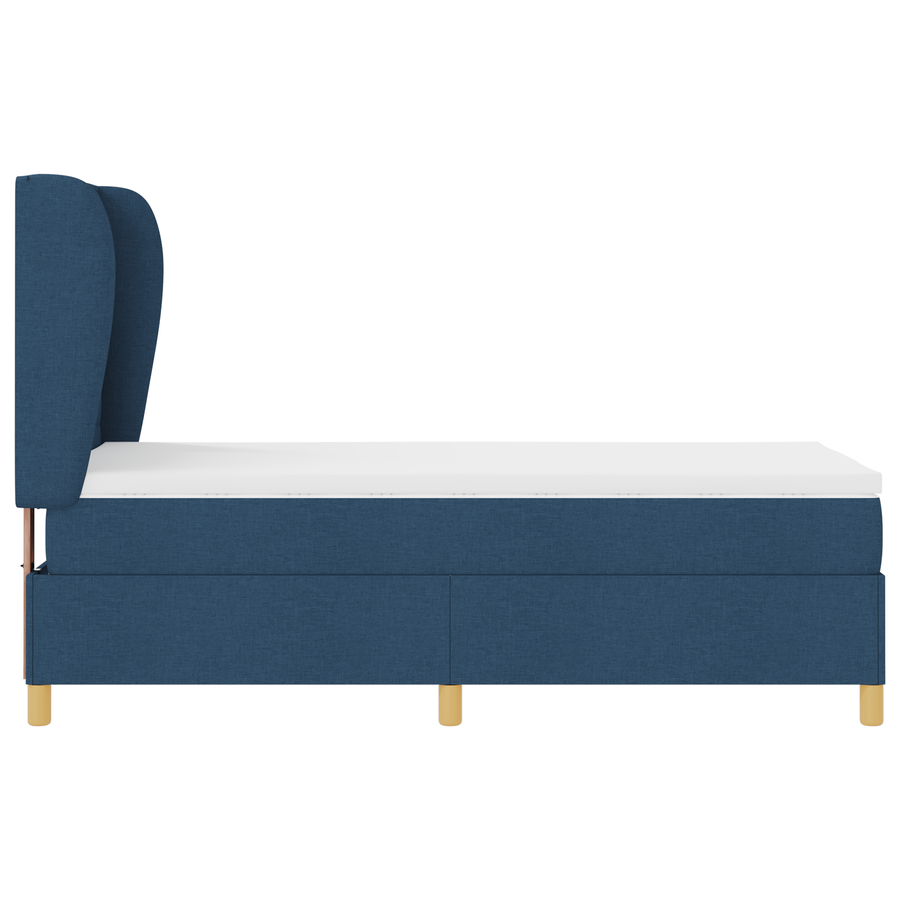 Boxspringbed met matras stof blauw 90x190 cm