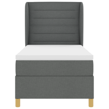 Boxspringbed met matras stof donkergrijs 90x200 cm