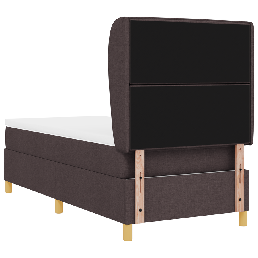 Boxspringbed met matras stof donkerbruin 90x200 cm