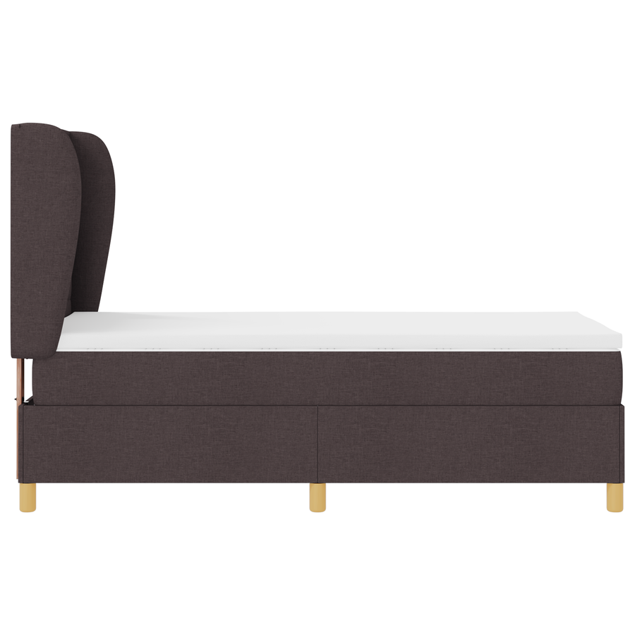 Boxspringbed met matras stof donkerbruin 90x200 cm