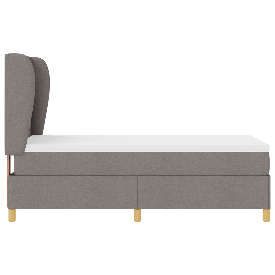 Boxspringbed met matras stof taupe 90x200 cm