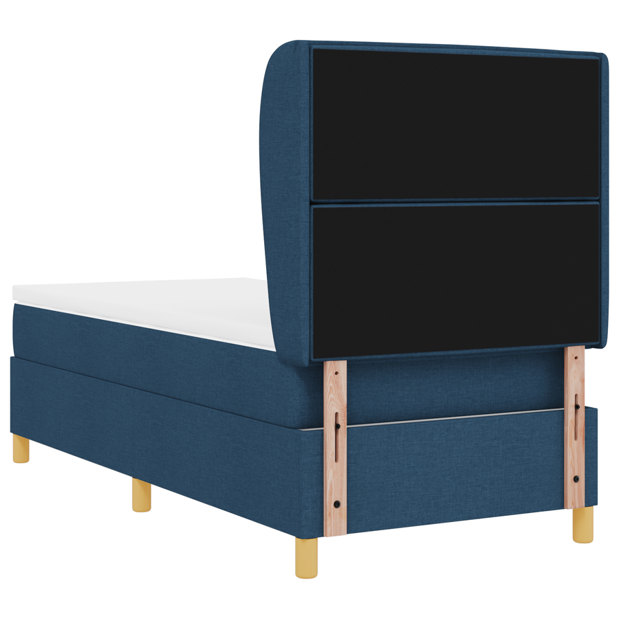 Boxspringbed met matras stof blauw 90x200 cm